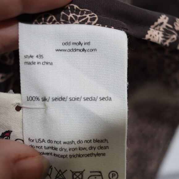 Odd Molly Silk Butterfly Print Purple Mini Dress Beaded Size 4 NWT - Picture 13 of 16